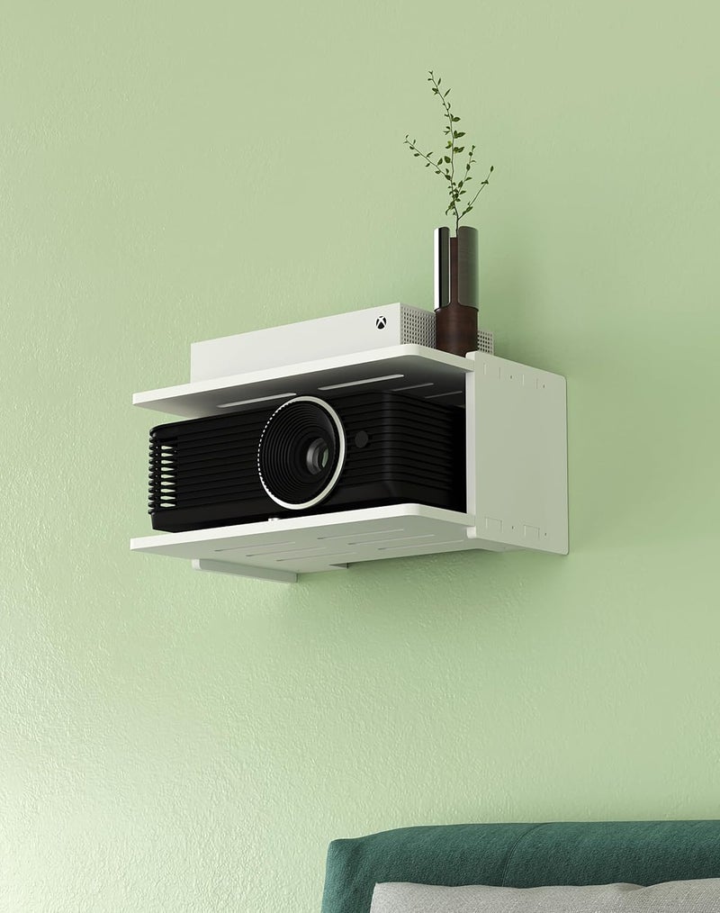 AREAJD Projector Shelf for Wall, Floating Projector Wall Mount, Game Shelf for Xbox one S/X Series S, Holder Stand Accessories White - Image 3